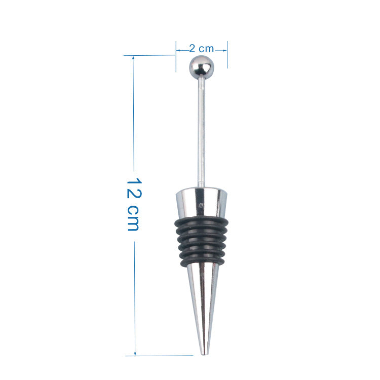 Beadable Wine Stopper Aluminum Alloy DIY Craft Supplies 12cm 2