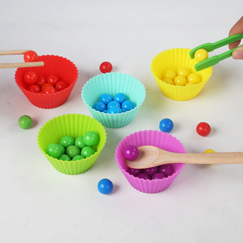 Wooden Montessori Toys Color Sorting Test Tube Beads 3