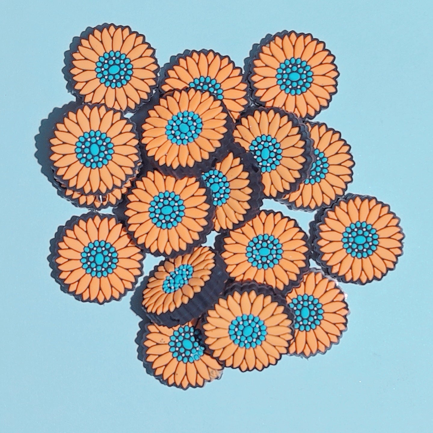 20Pcs Silicone Focal Beads Sunflowers Front Facing 4