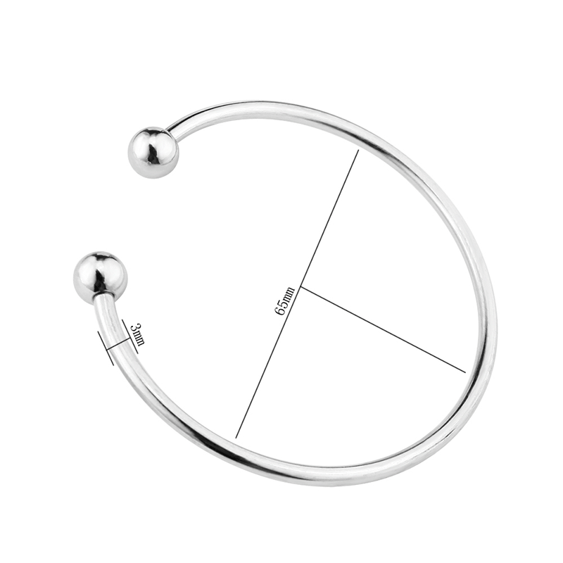 Beadable Bracelet Titanium Steel C-Shaped Open Bangle DIY Craft Supplies 5