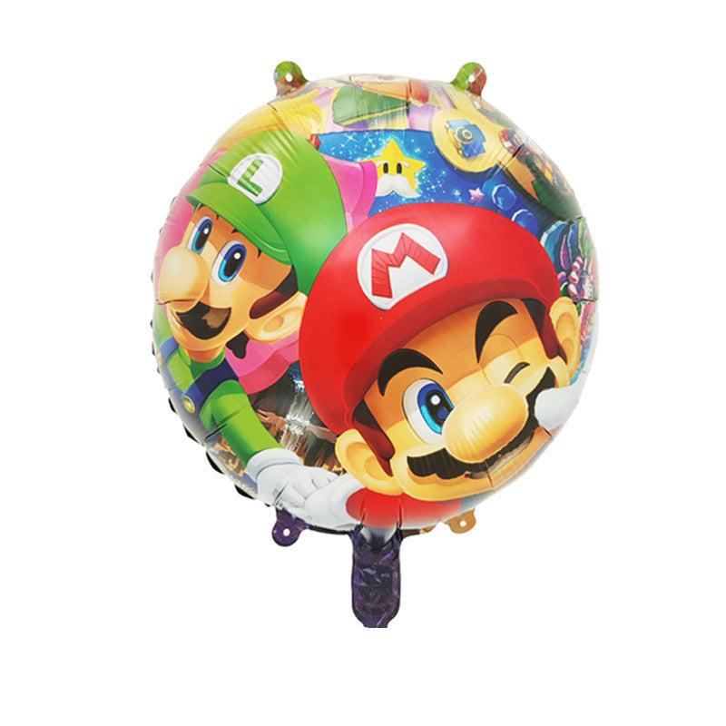 Super Mario Foil Balloons Party Decoration Set 5pcs 17