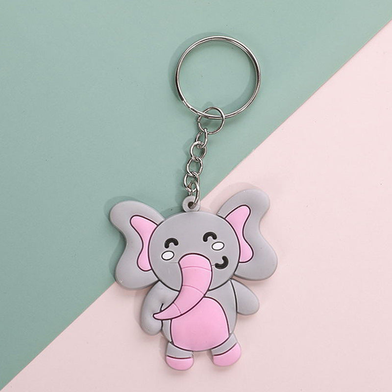 Cute Animal Silicone Bead Keychain Soft Rubber Charm 4