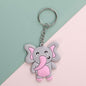 Cute Animal Silicone Bead Keychain Soft Rubber Charm 4