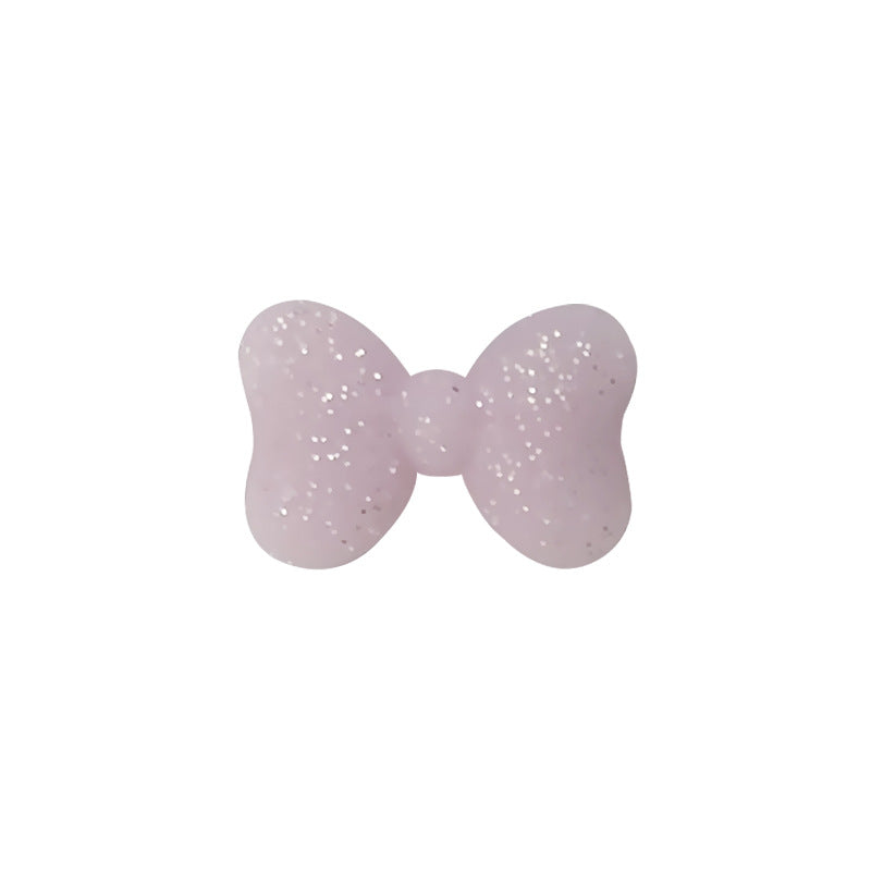 20Pcs Silicone Focal Beads Bow Cross Solid Luminous Design 6