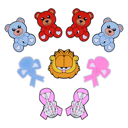 20pcs Silicone Focal Beads Teddy Bear Front Facing 2