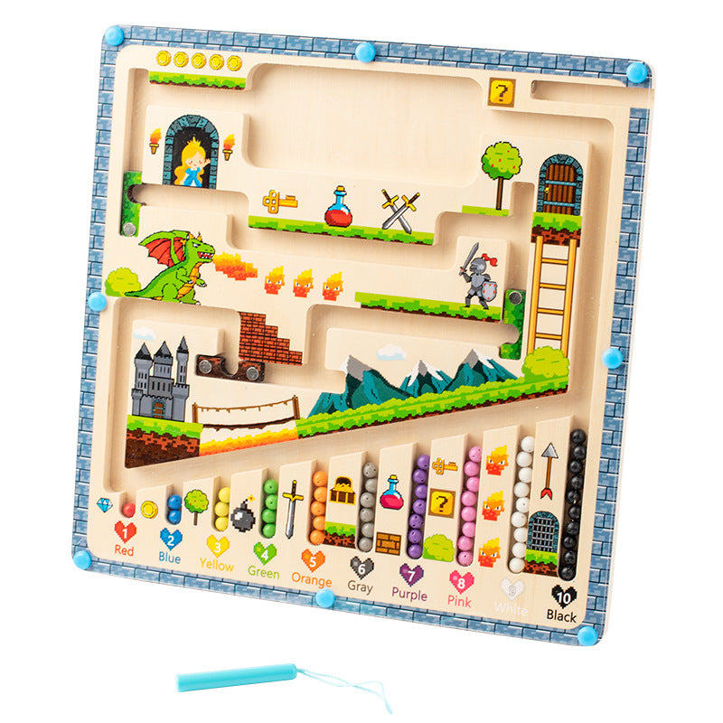 Wooden Magnetic Maze Montessori Toys Early Education Sorting Toy