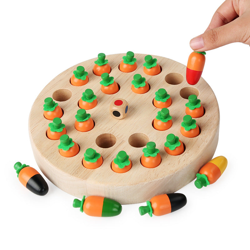 Wooden Montessori Toys Carrot Pulling Fine Motor Skills Toy