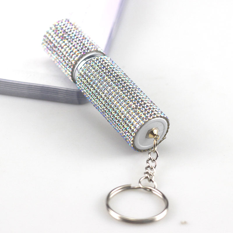 Rhinestone Portable Perfume Spray Bottle Keychain 5ml Capacity 2