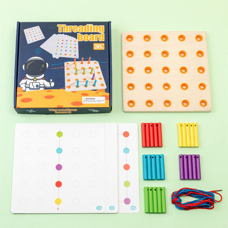 Wooden Montessori Threading Board Toys for Toddlers 6