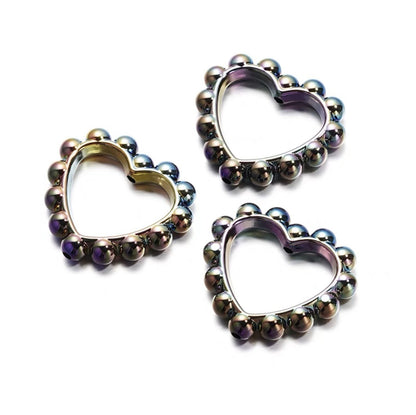 10Pcs 39x43mm Solid Color Plated Love Circle Acrylic Beads 5