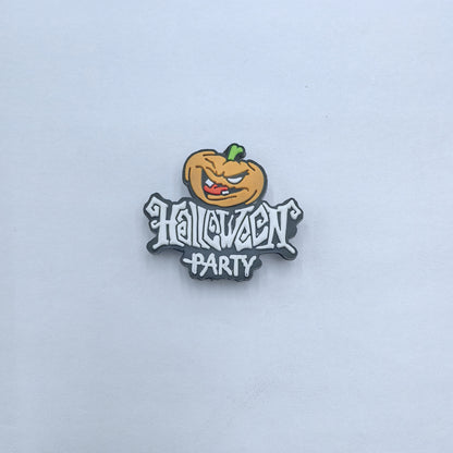 20Pcs Silicone Focal Beads Halloween Pumpkin Series Various Designs 2