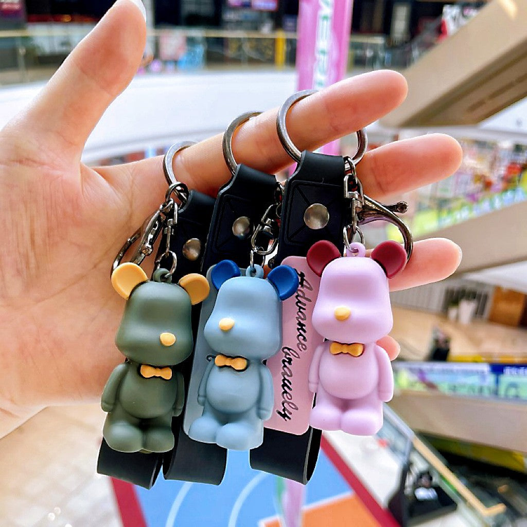 Bear Silicone Keychain with Silicone Strap Charm for Bag or Keys 2