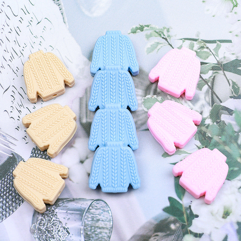 20Pcs Silicone Focal Beads Sweater Knitted Texture Design 3