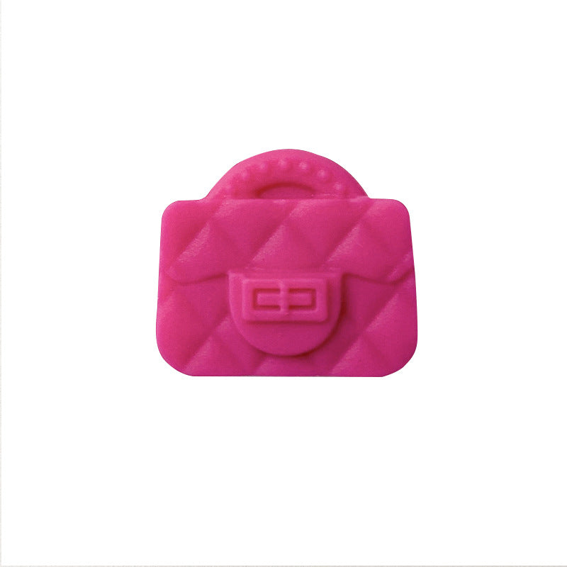 10pcs Silicone Focal Beads Bag Design Quilted Texture 16