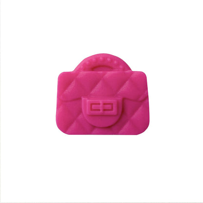 10pcs Silicone Focal Beads Bag Design Quilted Texture 22