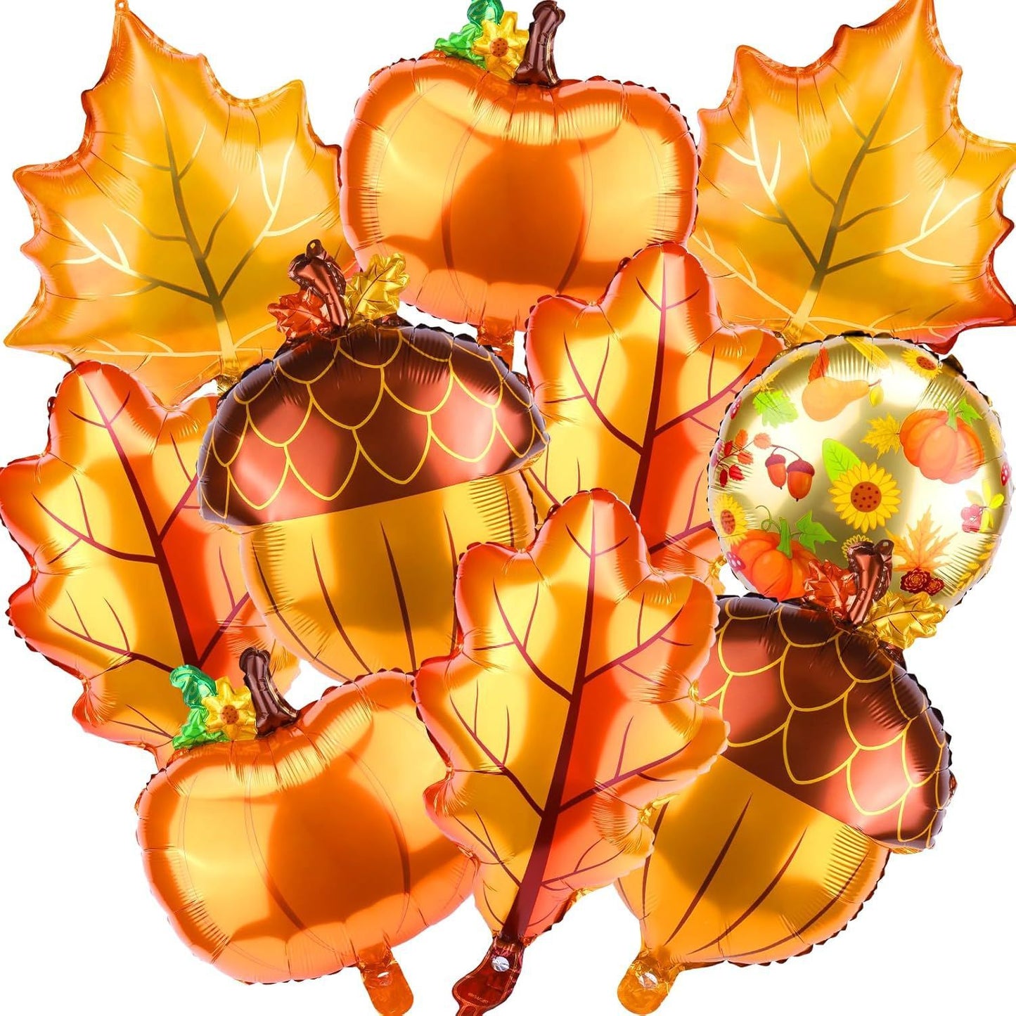 Pumpkin and Maple Leaf Foil Balloon Set Thanksgiving Party Decoration 2