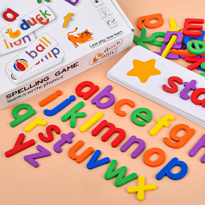 Wooden Montessori Toys English Letter Card Spelling Educational Toy 4