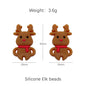 20pcs Silicone Focal Beads Christmas Santa Snowman Elk Deer Gingerbread Man 7