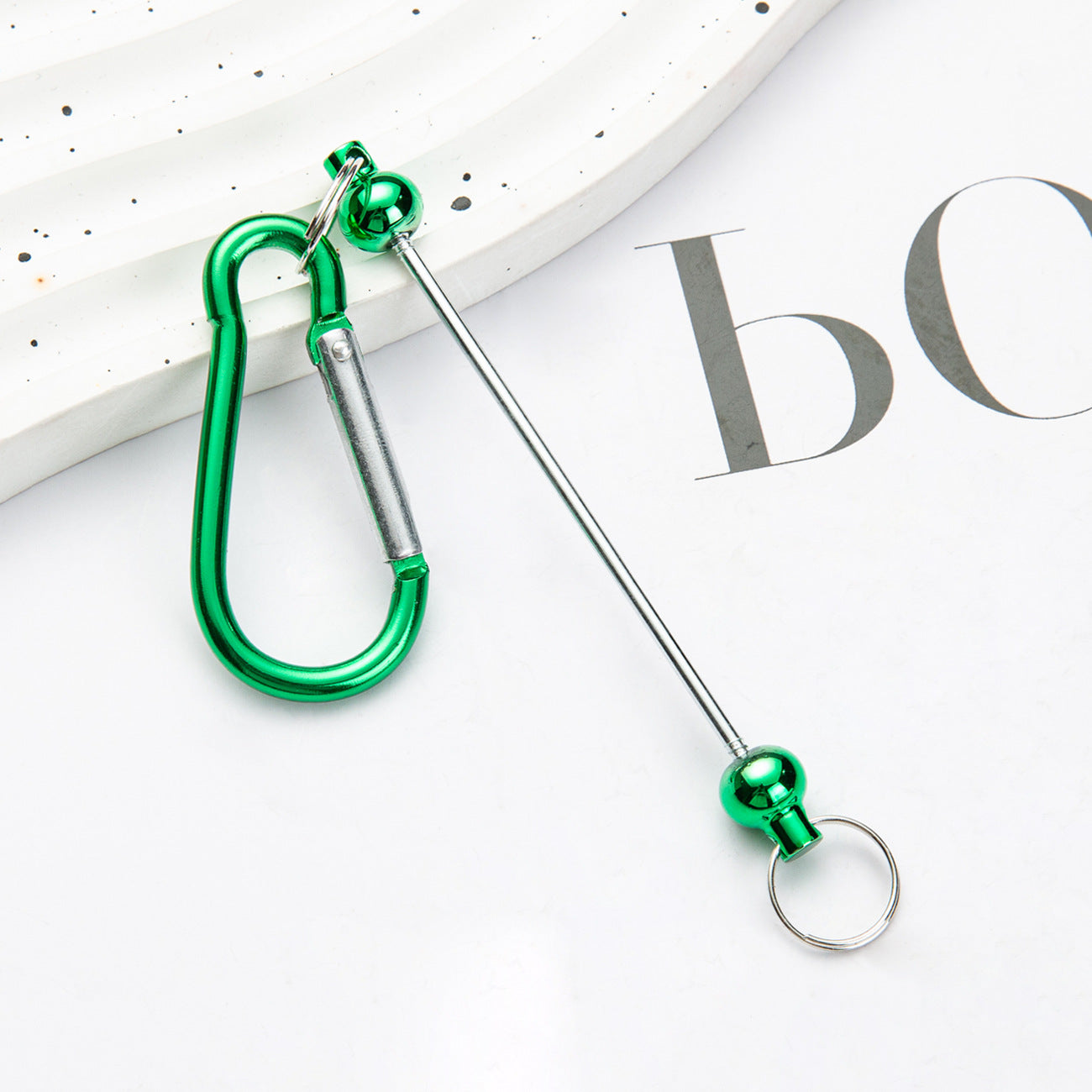 Beadable Carabiner Keychain Metal DIY Craft Supplies 5.4g 15