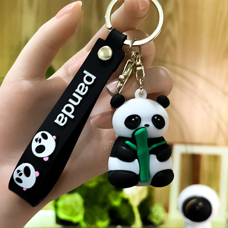 Panda Silicone Bead Keychain with Soft Rubber Charm 6