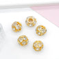 50pcs 8mm Metal Hollow Rhinestone Spacer Beads Silver and Gold 16