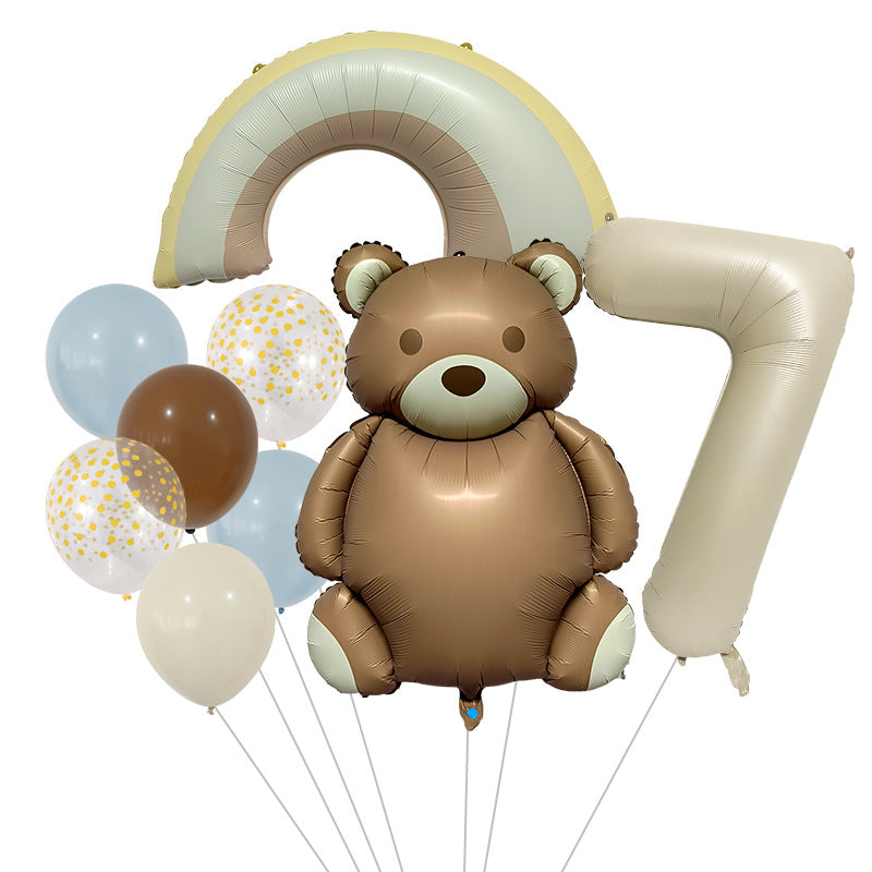 Teddy Bear Foil Balloon Set Birthday Party Decoration 20x15cm 9