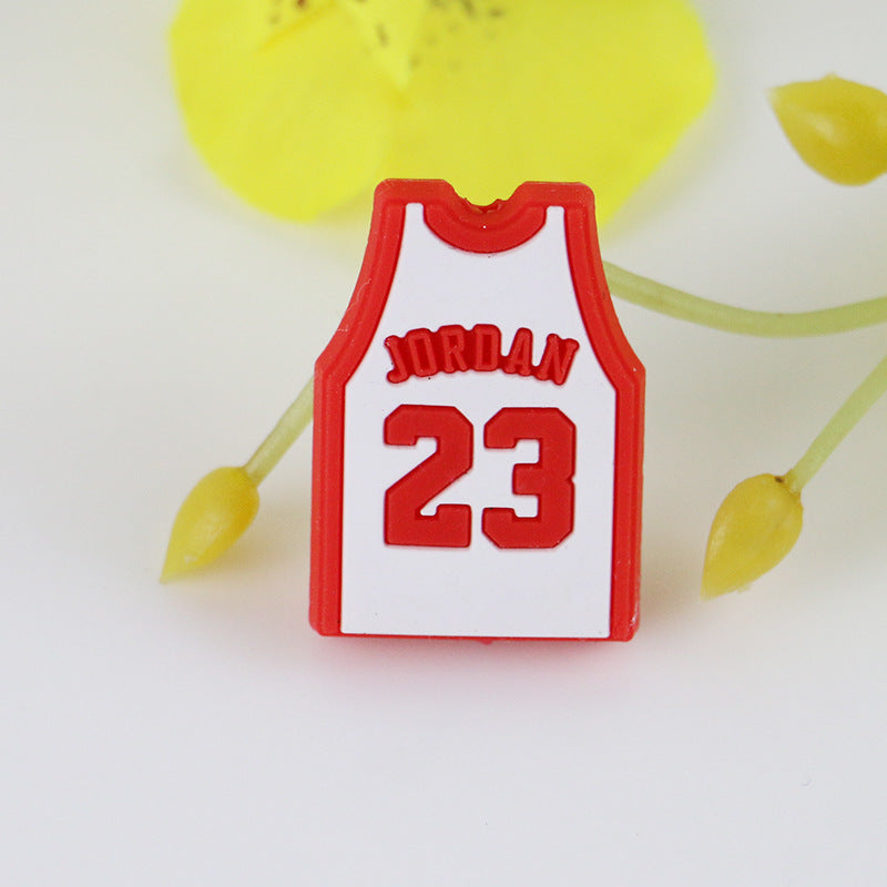 20pcs Silicone Focal Beads Jersey Number 23 Front Facing 4