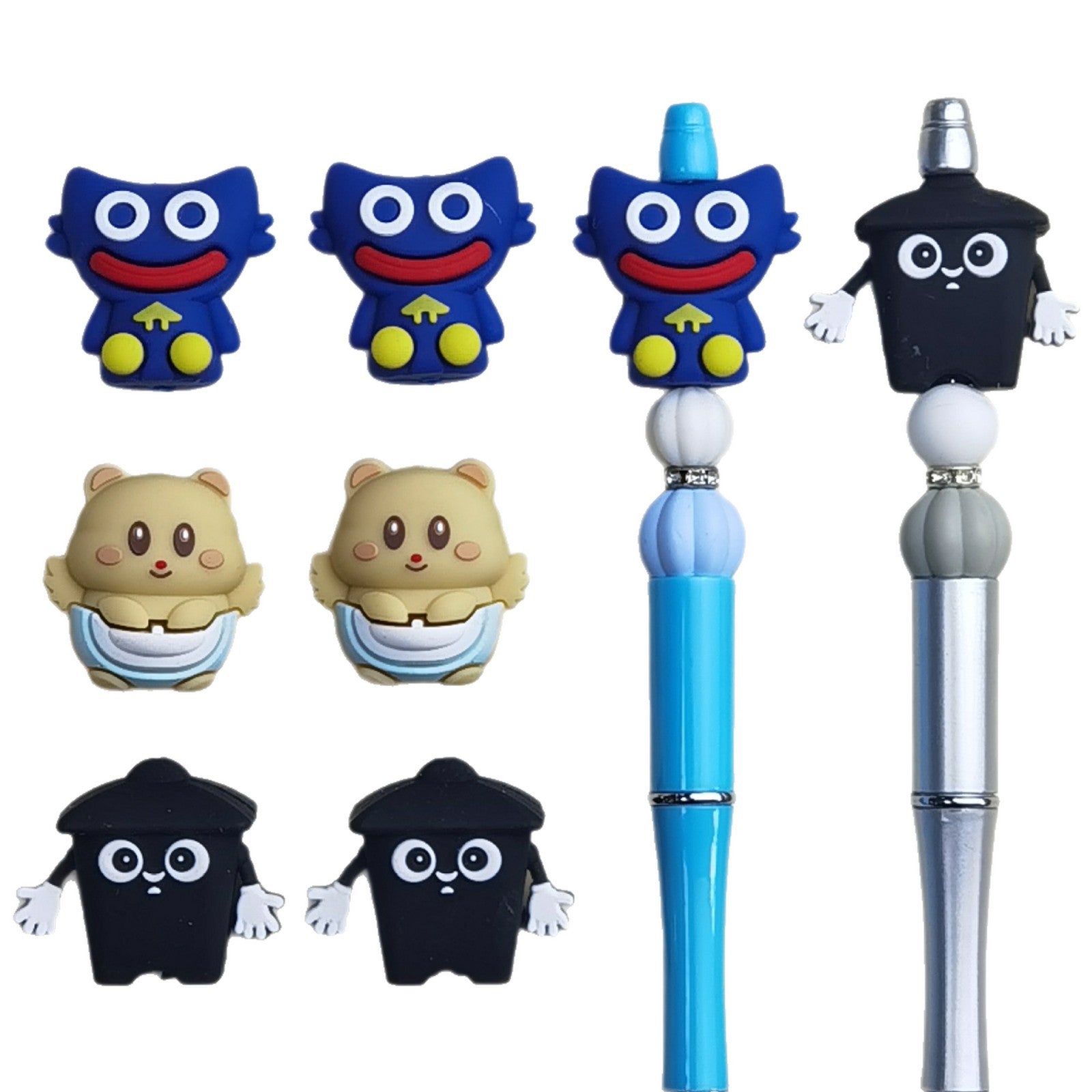 20Pcs Silicone 3D Focal Beads Cute Animal Dinosaur Bunny Variety Set 2