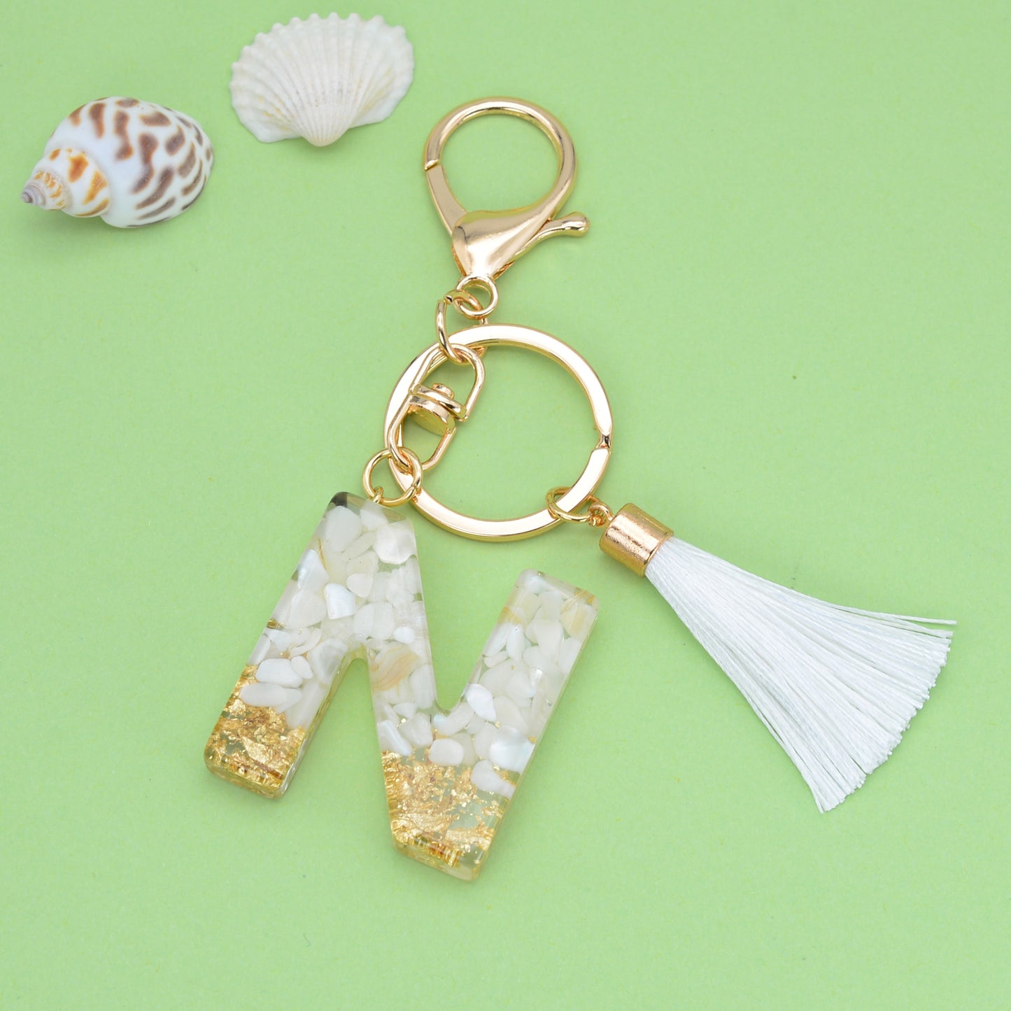 Tassel Letter Keychain A to Z Resin Initial Charm 43