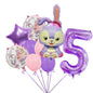 StellaLou Bunny Foil Balloon Birthday Party Decoration Set 10