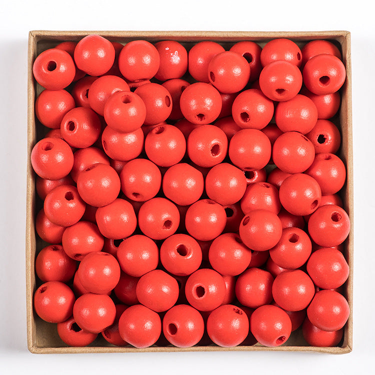 50pcs 16mm Colored Round Wooden Beads Jewelry Making DIY Craft 13