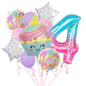 Cupcake and Number 3 Foil Balloons Birthday Party Decoration Set 8