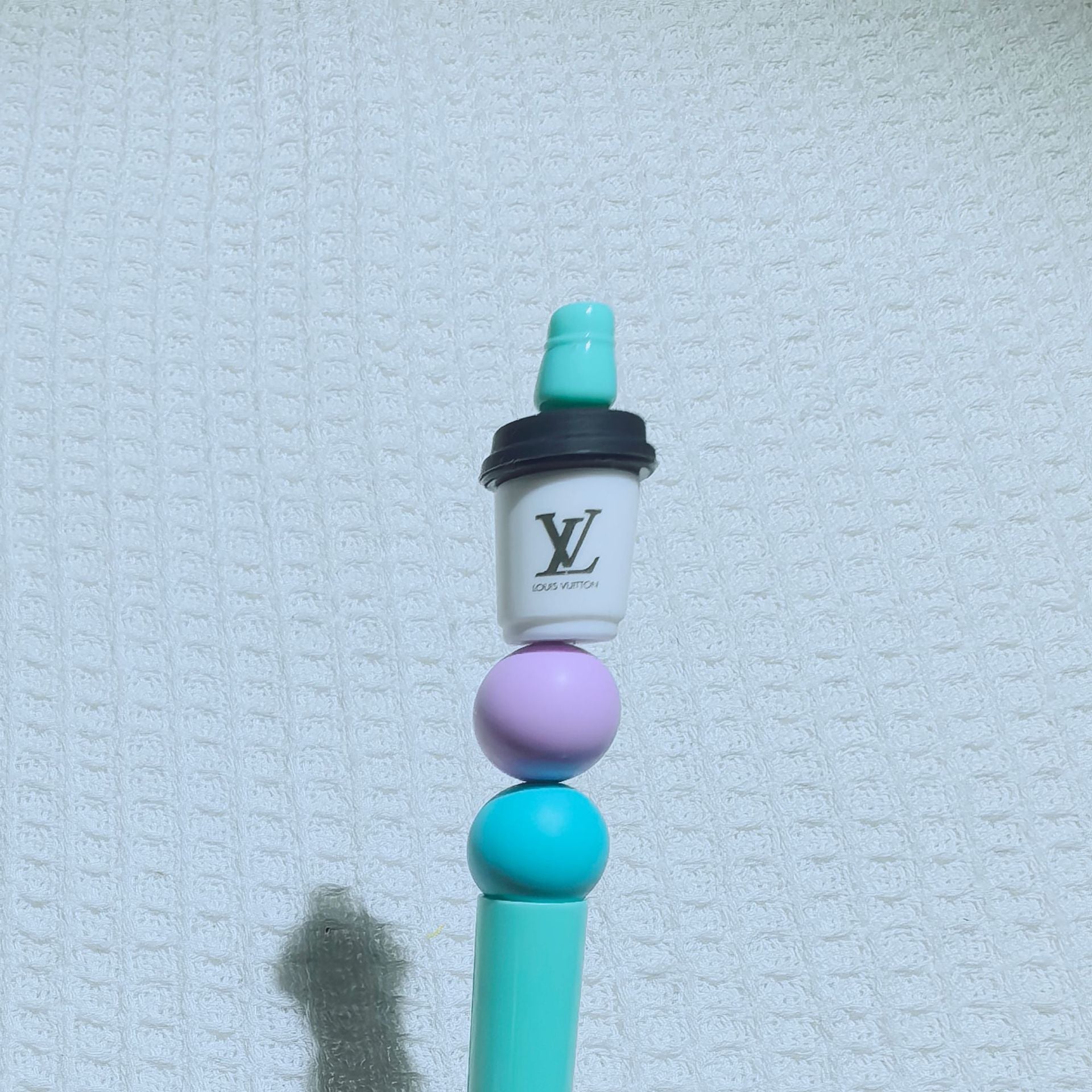 20Pcs Silicone 3D Focal Beads Coffee Cup Logo Print Topper 6