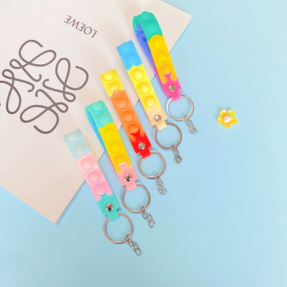 PVC Soft Rubber Bubble Wristband Keychain Novelty Toy 2