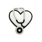 20pcs Silicone Focal Beads Stethoscope Heart Shape with Tube Detail 8