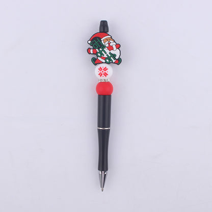 Christmas Silicone Beaded Pens Santa Claus Snowman Tree Holiday Gift 7