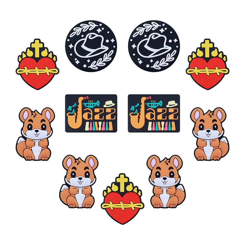 20Pcs Silicone Focal Beads Cartoon Squirrel Sitting Pose