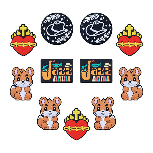 20Pcs Silicone Focal Beads Cartoon Squirrel Sitting Pose