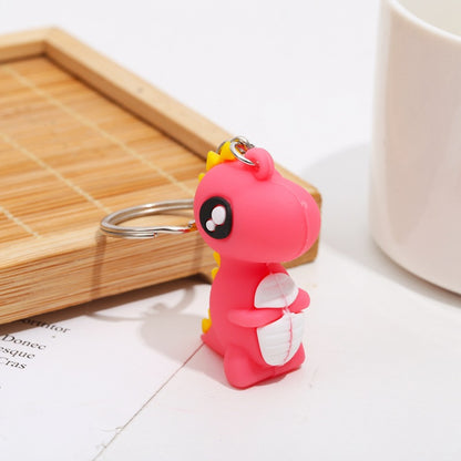 Silicone Dinosaur Keychain Cartoon Charm Cute Mini Pendant 6