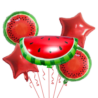Summer Fruit Foil Balloons Birthday Party Decoration Set 5pcs 6