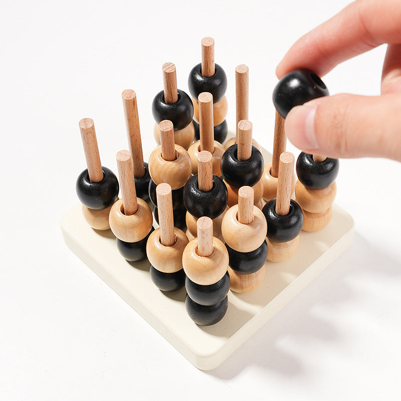 Wooden Montessori Toys Three-Dimensional Four-Player Chess Game 5