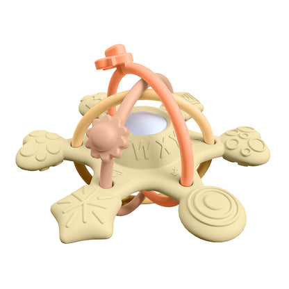 Silicone Baby Teething Toy Manhattan Rattle Hand Catch Ball 7