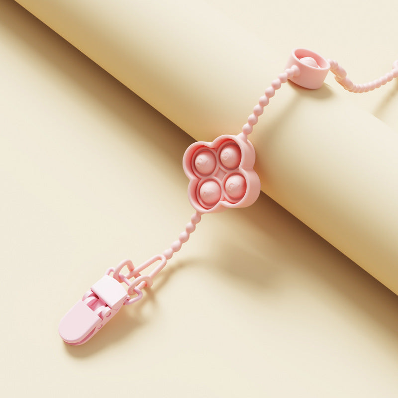 Silicone Baby Teether Anti Loss Rope with Clip 42.5cm 20