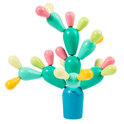 Wooden Cactus Balance Building Blocks Montessori Toys