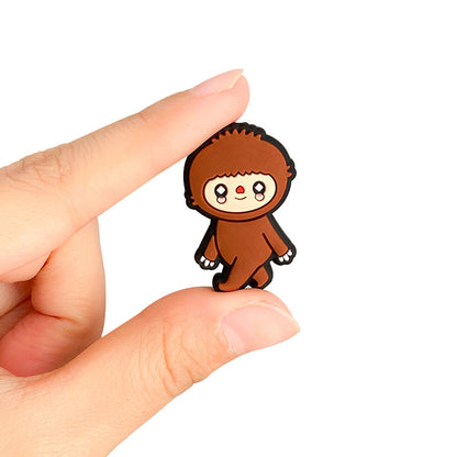 20pcs Silicone Focal Beads Cartoon Character Walking Pose Design 3