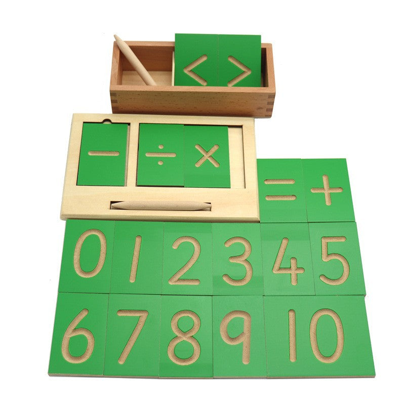 Wooden Montessori Toys Numeric Alphabet Descriptive Board