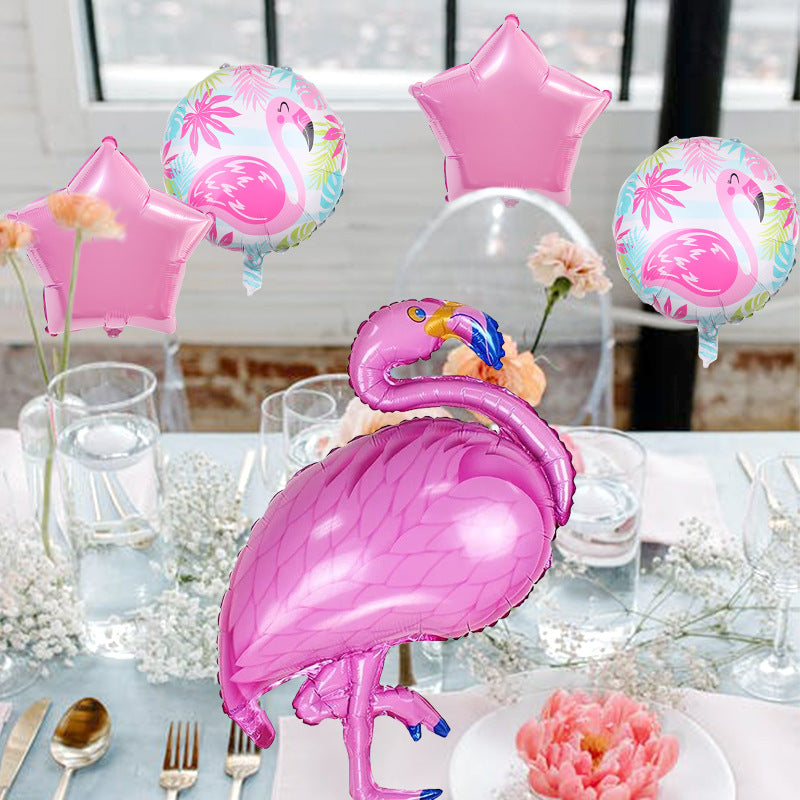Rainforest Theme Flamingo Pineapple Foil Balloon Set Party Decoration 4