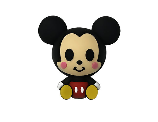Silicone 3D Focal Beads Round Ear Mouse Character Sitting Pose