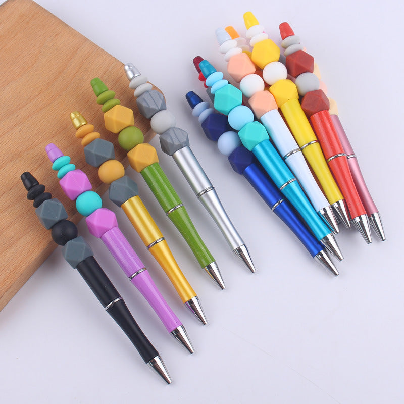 Colored Silicone Beaded Pens Handmade Office School Supplies Set
