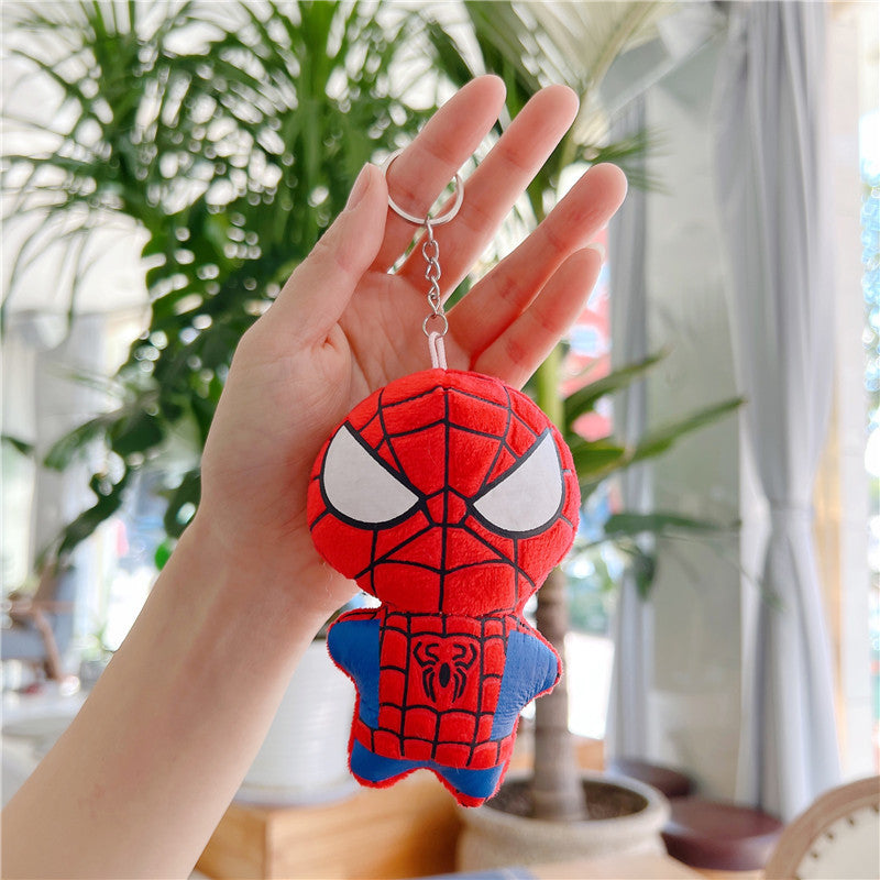 Superhero Character Plush Toy Keychain 12cm Cute Cartoon Doll 6